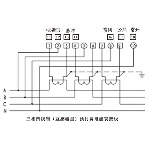 單相、三相電能表外形尺寸圖及接線圖
